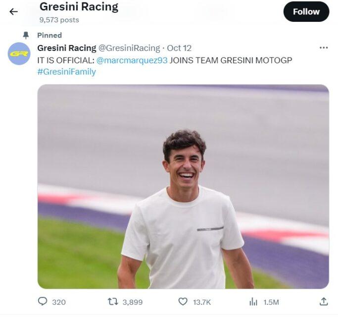 Marc Marquez with Gresini Ducati Marc Marquez with Gresini Ducati